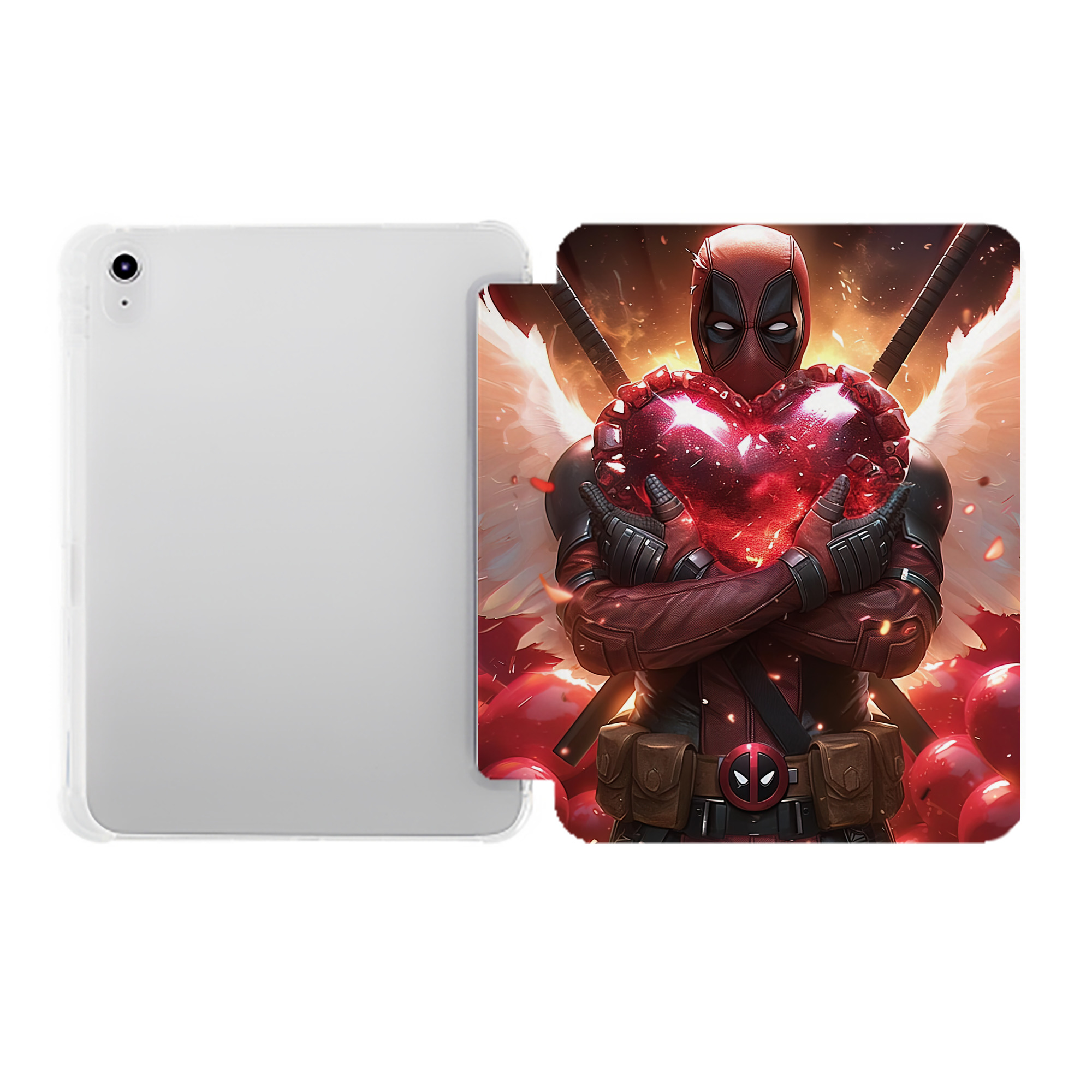 （画像用） Deadpool デッドプール IPad ケース ペン収納付き 三つ折りスタンド PUレザー×シリコン 対応機種9.5/10.5/10.9インチ